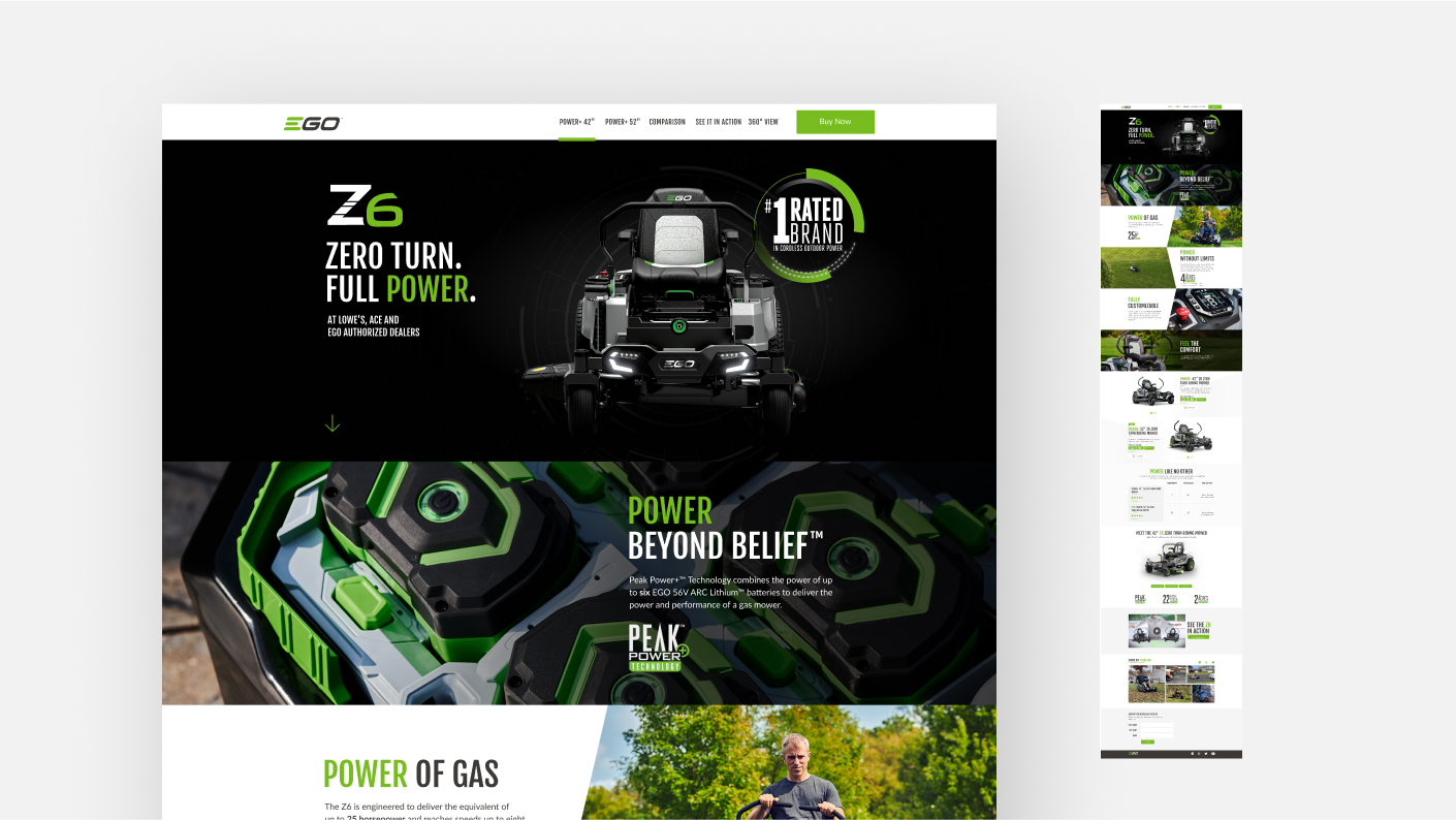 EGO POWER+ Z6 landing page