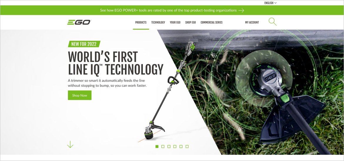 Line IQ String Trimmer homepage hero