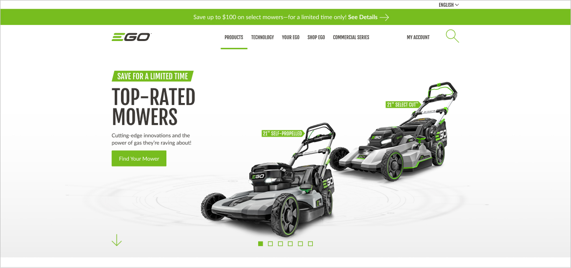 Mower homepage hero